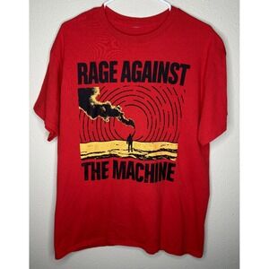 Rage Against The Machine Mens Size Large Red Smoke Signal Concert T-Shirt